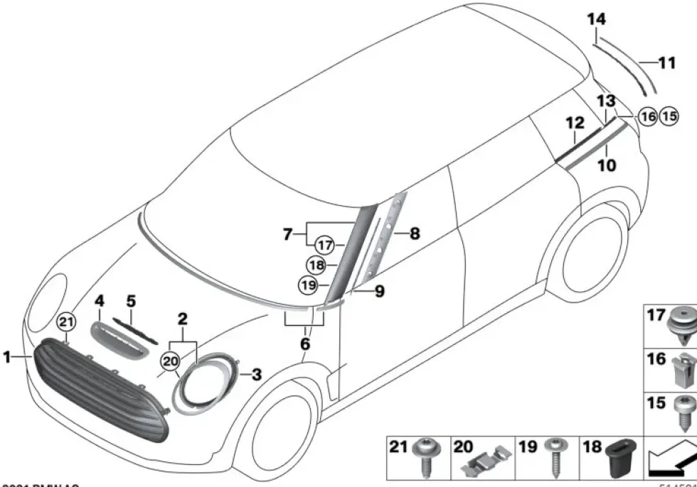 MINI Ziergitter Frontklappe JCW Blackline F54
