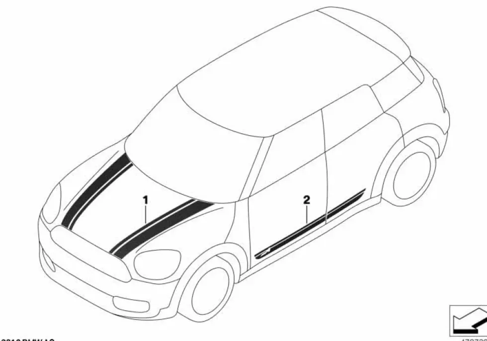 MINI Zierstreifen rechts F60