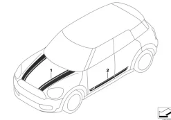 MINI Zierstreifen schwarz vorne rechts F54 F60