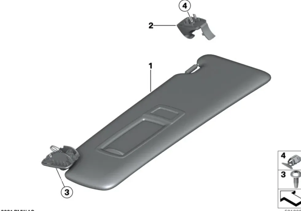 Sonnenblende rechts schwarz 2er F23 4er F33 M4 F83